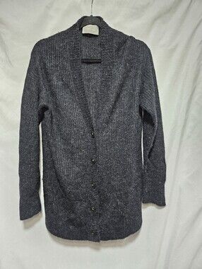 Everlane Alpaca Merino Wool Blend Button Front Cardigan Sweater Gray Small